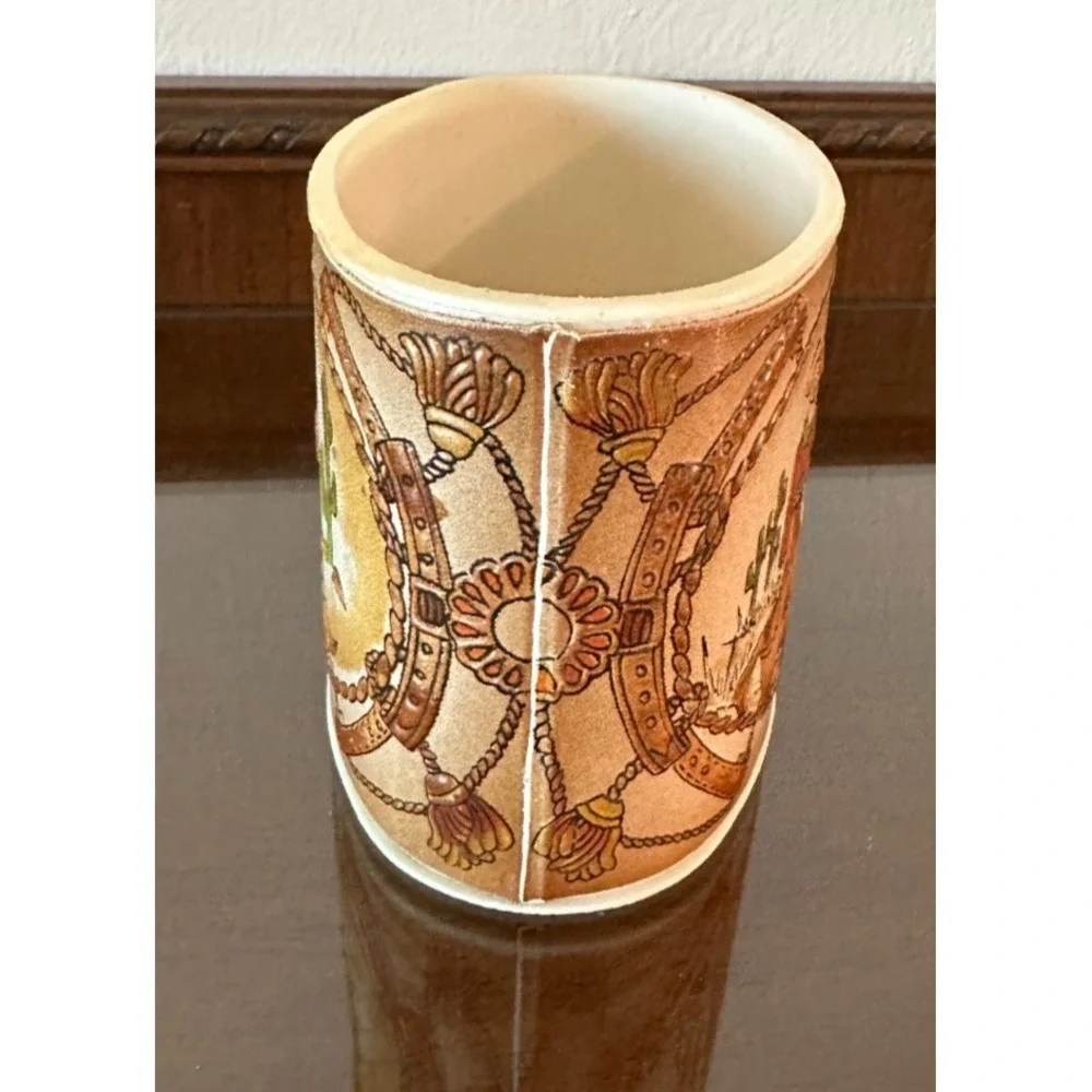 Vintage Western Themed‎ Pen & Pencil Holder - Boots, Cowboy Hat, Gun & Holster